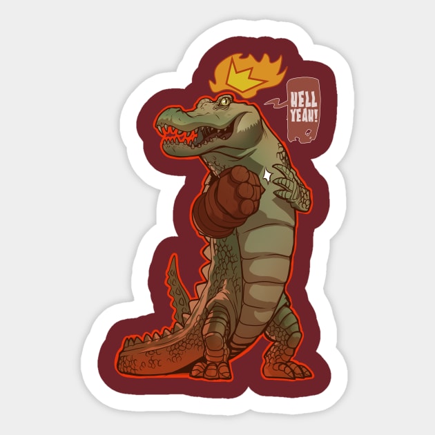 Crocodile from hell Sticker by santaplix 